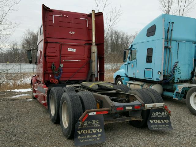 4V4NC9GH15N384950 - 2005 VOLVO VN VNL BURGUNDY photo 3