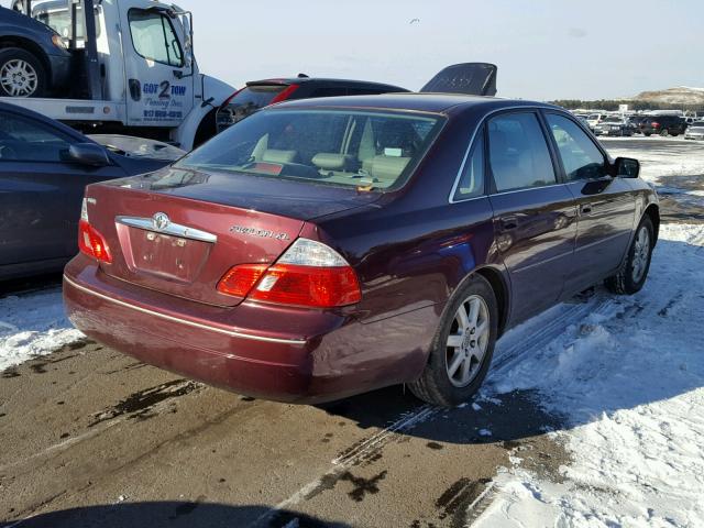 4T1BF28B93U319978 - 2003 TOYOTA AVALON XL MAROON photo 4