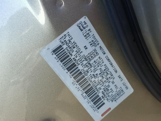 JT6GF10U8Y0058401 - 2000 LEXUS RX 300 GOLD photo 10