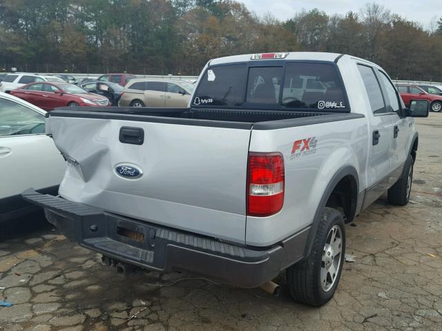 1FTPW14585KD69256 - 2005 FORD F150 SUPER SILVER photo 4