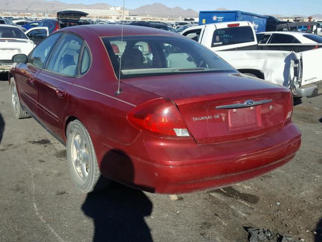 1FAFP53U43A210123 - 2003 FORD TAURUS SE RED photo 3