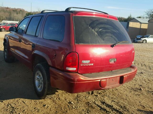 1B4HR28Y3YF278511 - 2000 DODGE DURANGO RED photo 3