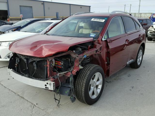 JTJBK1BAXB2015494 - 2011 LEXUS RX 350 RED photo 2