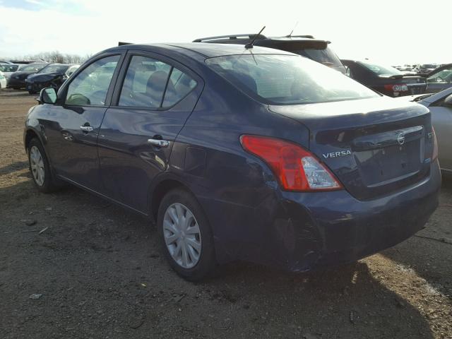 3N1CN7APXCL839022 - 2012 NISSAN VERSA S BLUE photo 3