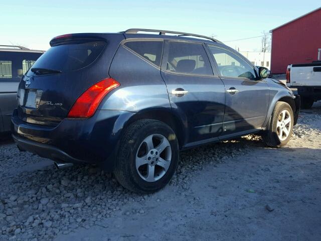 JN8AZ08W75W437845 - 2005 NISSAN MURANO SL BLUE photo 4