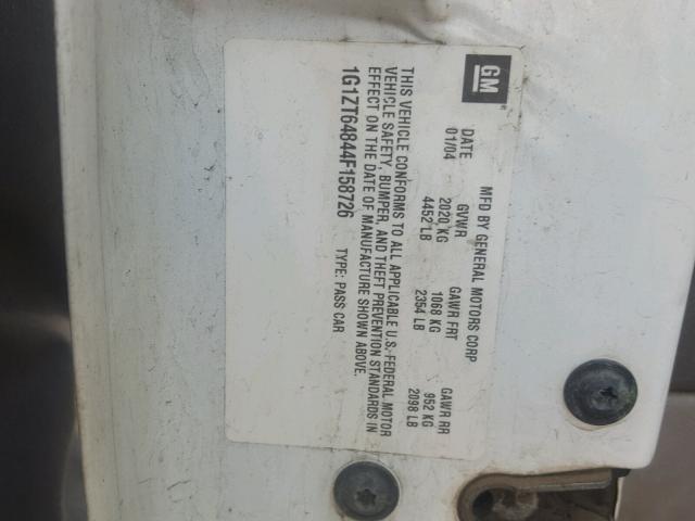 1G1ZT64844F158726 - 2004 CHEVROLET MALIBU MAX 白色 照片 10