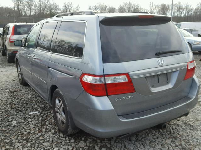 5FNRL387X7B027137 - 2007 HONDA ODYSSEY EX BLUE photo 3