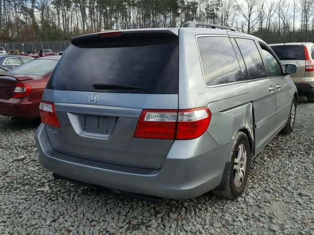 5FNRL387X7B027137 - 2007 HONDA ODYSSEY EX BLUE photo 4