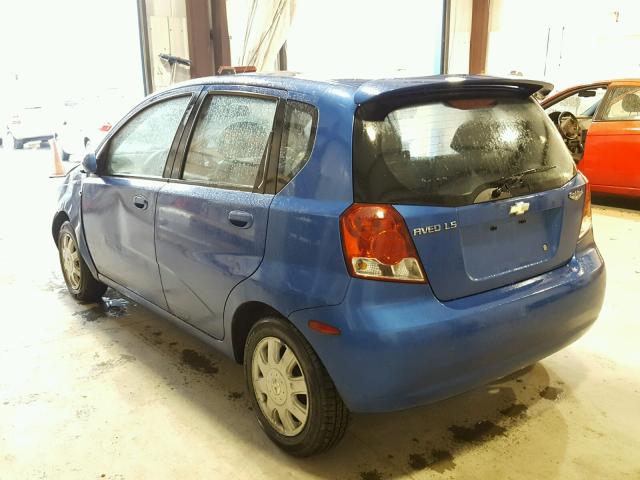 KL1TD62685B493175 - 2005 CHEVROLET AVEO BASE BLUE photo 3