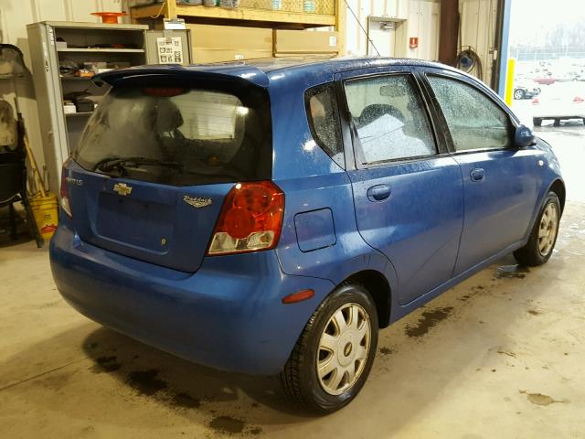 KL1TD62685B493175 - 2005 CHEVROLET AVEO BASE Mavi foto 4
