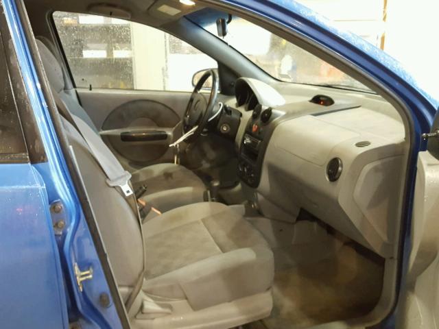 KL1TD62685B493175 - 2005 CHEVROLET AVEO BASE BLUE photo 5