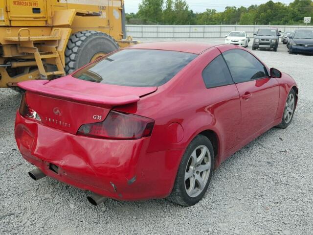 JNKCV54E33M216678 - 2003 INFINITI G35 RED photo 4