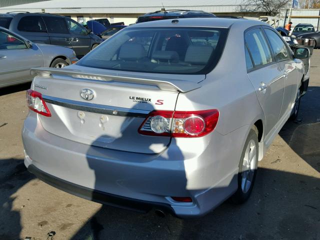 2T1BU4EE8CC850137 - 2012 TOYOTA COROLLA BA SILVER photo 4