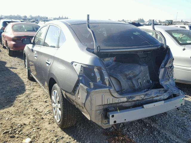 3N1AB7AP0FY342407 - 2015 NISSAN SENTRA S GRAY photo 3