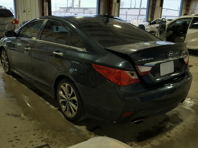 5NPEC4AC2EH927816 - 2014 HYUNDAI SONATA SE BLUE photo 3