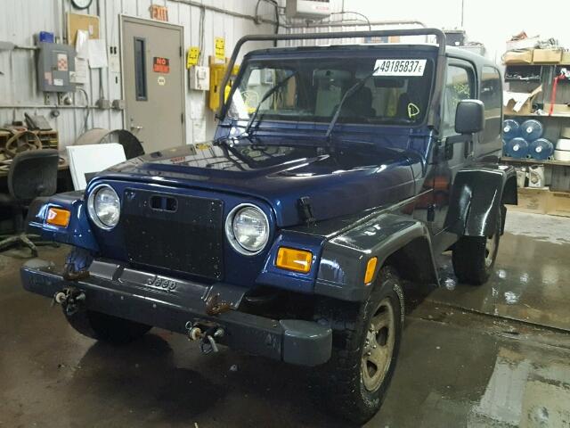 1J4F449S23P358619 - 2003 JEEP WRANGLER / BLUE photo 2