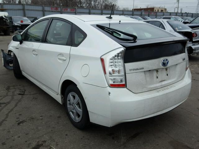 JTDKN3DU6A0056440 - 2010 TOYOTA PRIUS WHITE photo 3