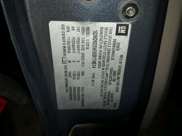 1GNDV23W38D174574 - 2008 CHEVROLET UPLANDER L 蓝色 照片 10