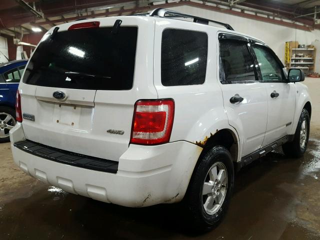 1FMCU93168KB25817 - 2008 FORD ESCAPE XLT WHITE photo 4