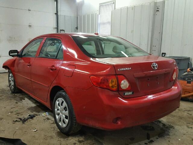 1NXBU4EE6AZ174024 - 2010 TOYOTA COROLLA BA RED photo 3