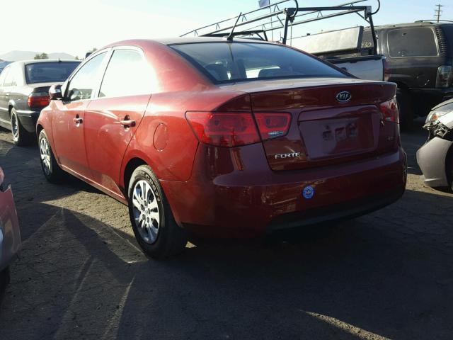 KNAFU4A20A5248384 - 2010 KIA FORTE EX RED photo 3