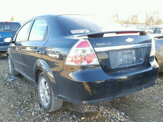 KL1TD56628B200525 - 2008 CHEVROLET AVEO BASE BLACK photo 3