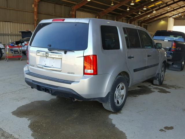 5FNYF4H29CB005802 - 2012 HONDA PILOT LX SILVER photo 4