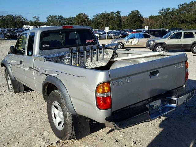 5TESM92N12Z116076 - 2002 TOYOTA TACOMA XTR SILVER photo 3