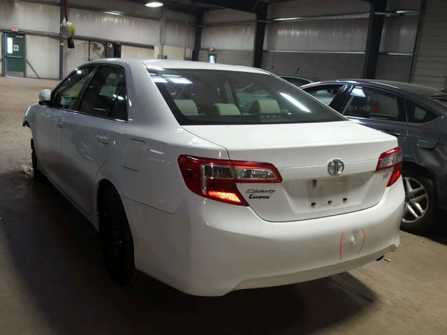 4T4BF1FK6DR309123 - 2013 TOYOTA CAMRY L WHITE photo 3