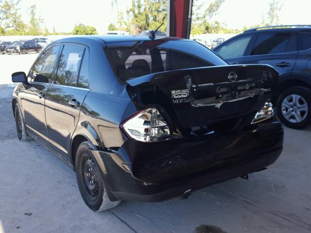 3N1BC11E78L393304 - 2008 NISSAN VERSA S BLACK photo 3