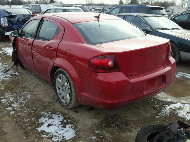 1C3CDZABXDN631227 - 2013 DODGE AVENGER SE MAROON photo 3