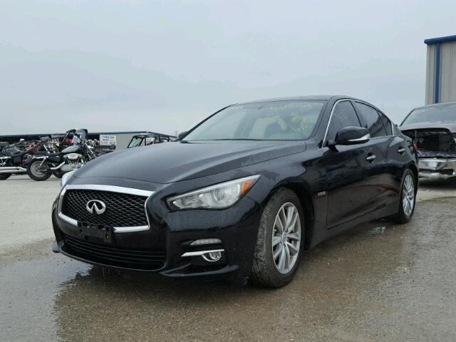 JN1AV7APXFM790549 - 2015 INFINITI Q50 HYBRID BLACK photo 2