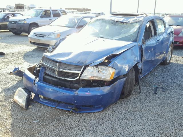 1B3LC56R58N121274 - 2008 DODGE AVENGER SX BLUE photo 2