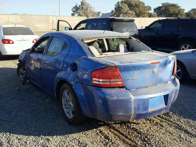 1B3LC56R58N121274 - 2008 DODGE AVENGER SX BLUE photo 3