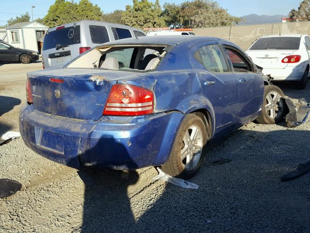 1B3LC56R58N121274 - 2008 DODGE AVENGER SX BLUE photo 4