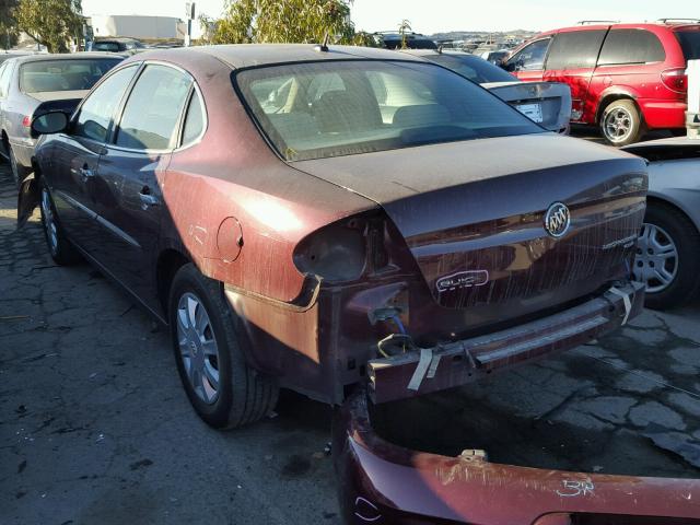 2G4WC582961295824 - 2006 BUICK LACROSSE C BURGUNDY photo 3