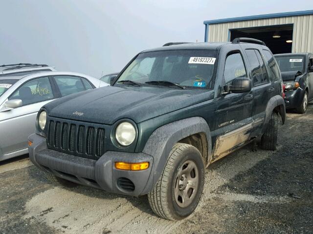 1J4GL48K42W104830 - 2002 JEEP LIBERTY SP GREEN photo 2