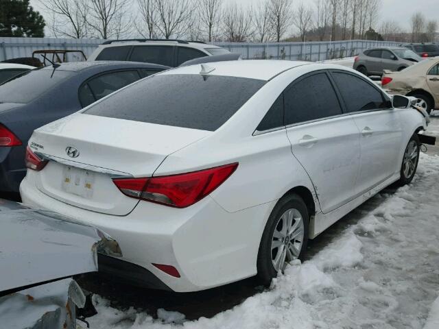 5NPEB4AC7EH860889 - 2014 HYUNDAI SONATA GLS WHITE photo 4