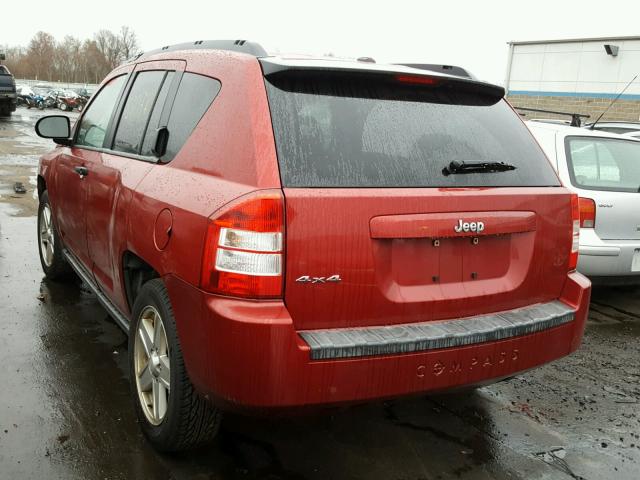 1J8FF47W07D265040 - 2007 JEEP COMPASS RED photo 3