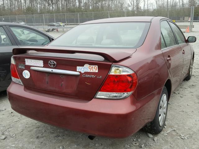 4T1BE30K95U047553 - 2005 TOYOTA CAMRY LE 红色 照片 4