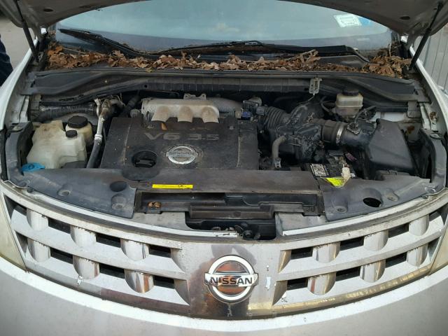 JN8AZ08W85W425218 - 2005 NISSAN MURANO SL SILVER photo 7