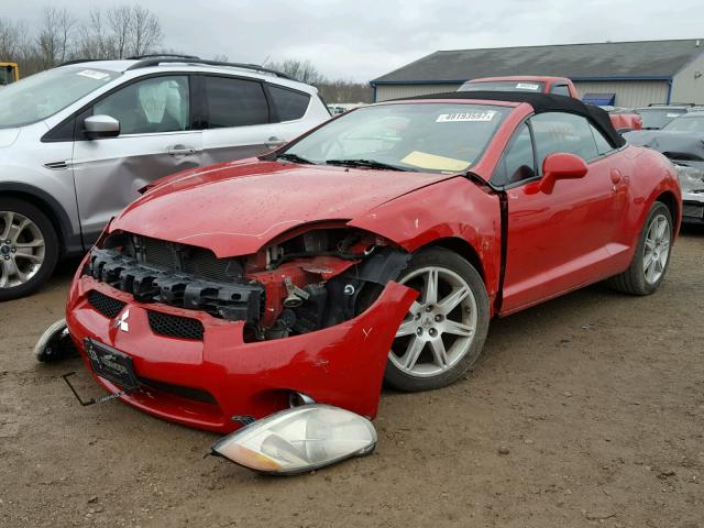 4A3AL35TX7E032187 - 2007 MITSUBISHI ECLIPSE SP RED photo 2