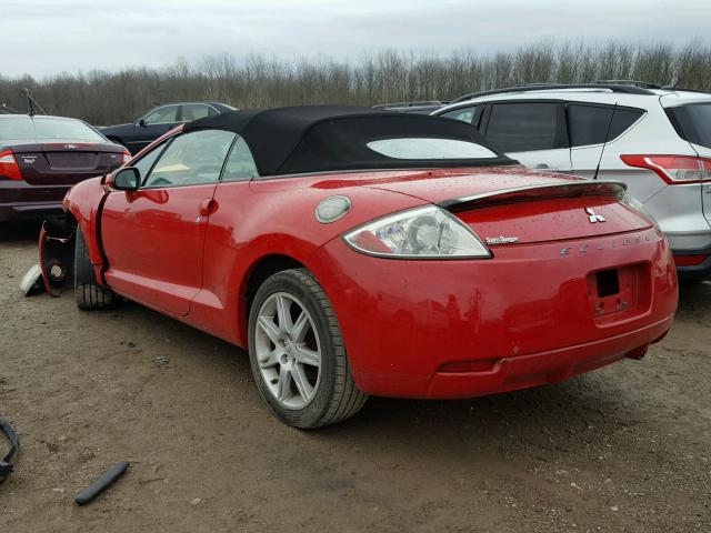 4A3AL35TX7E032187 - 2007 MITSUBISHI ECLIPSE SP RED photo 3