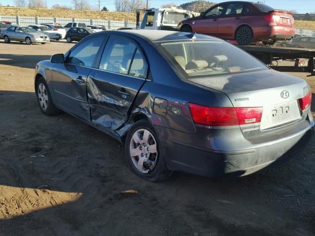 5NPET46C99H422628 - 2009 HYUNDAI SONATA GLS BLUE photo 3