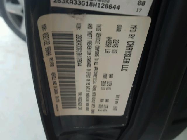 2B3KA33G18H128644 - 2008 DODGE CHARGER SX BLACK photo 10