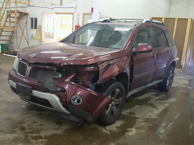 2CKDL33F286345360 - 2008 PONTIAC TORRENT MAROON photo 2