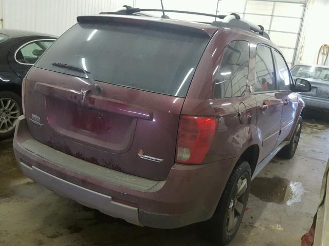 2CKDL33F286345360 - 2008 PONTIAC TORRENT MAROON photo 4