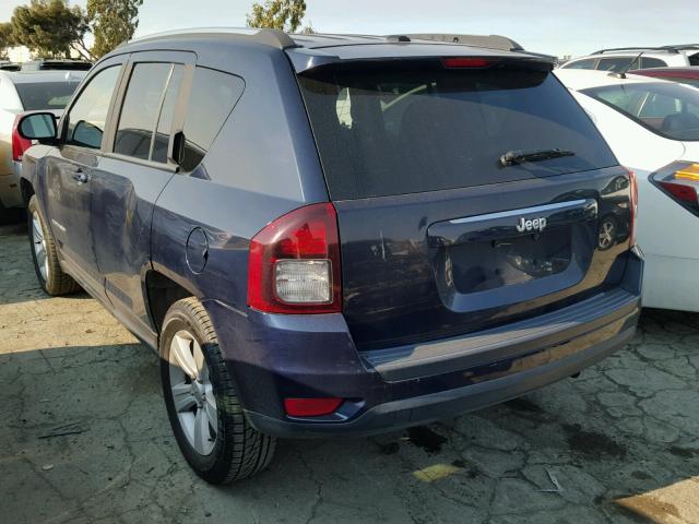 1C4NJCBB3ED813870 - 2014 JEEP COMPASS SP BLUE photo 3