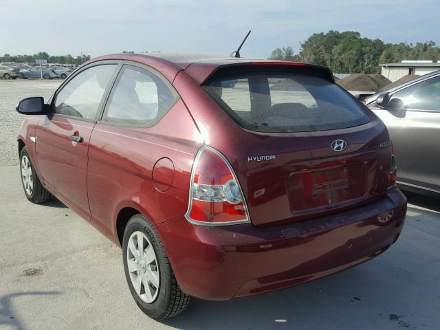 KMHCM36C87U022590 - 2007 HYUNDAI ACCENT GS BURGUNDY photo 3