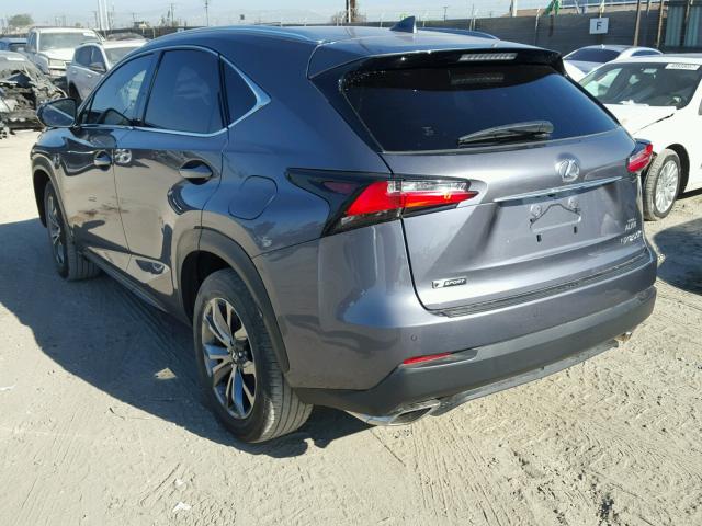 JTJBARBZ3G2078015 - 2016 LEXUS NX 200T GRAY photo 3